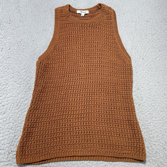 Madewell Tops - Madewell Sweater Vest Womens Small Brown Textured Knit Sleeveless Tank Top